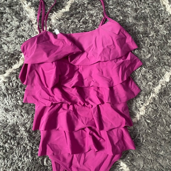 One Piece Ruffle Bathing Suit - Picture 1 of 3